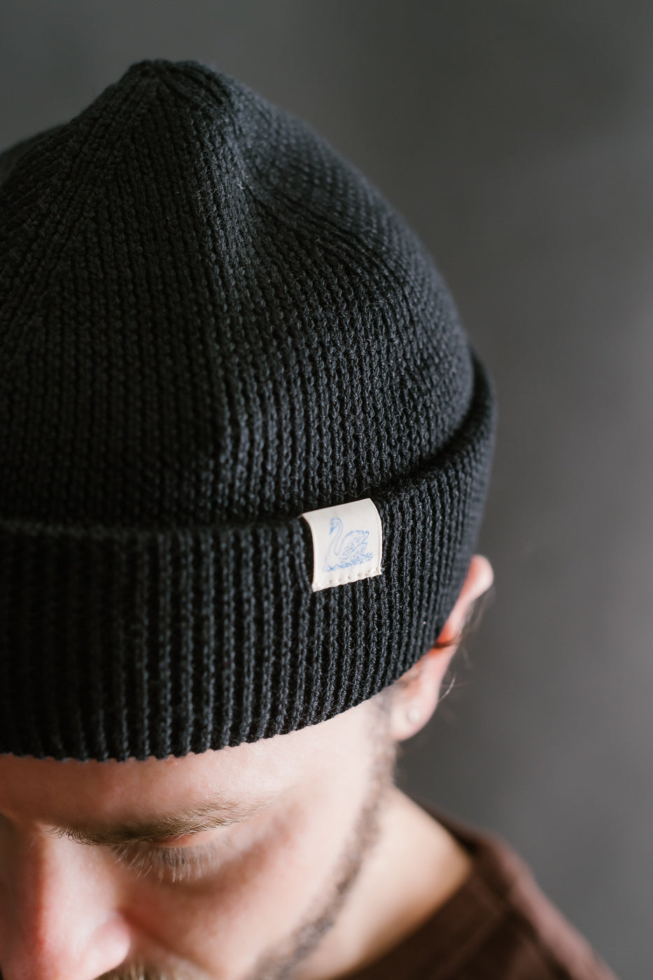 MWBN05.99 - Ribbed Structure Watch Cap Merino Wool  - Deep Black