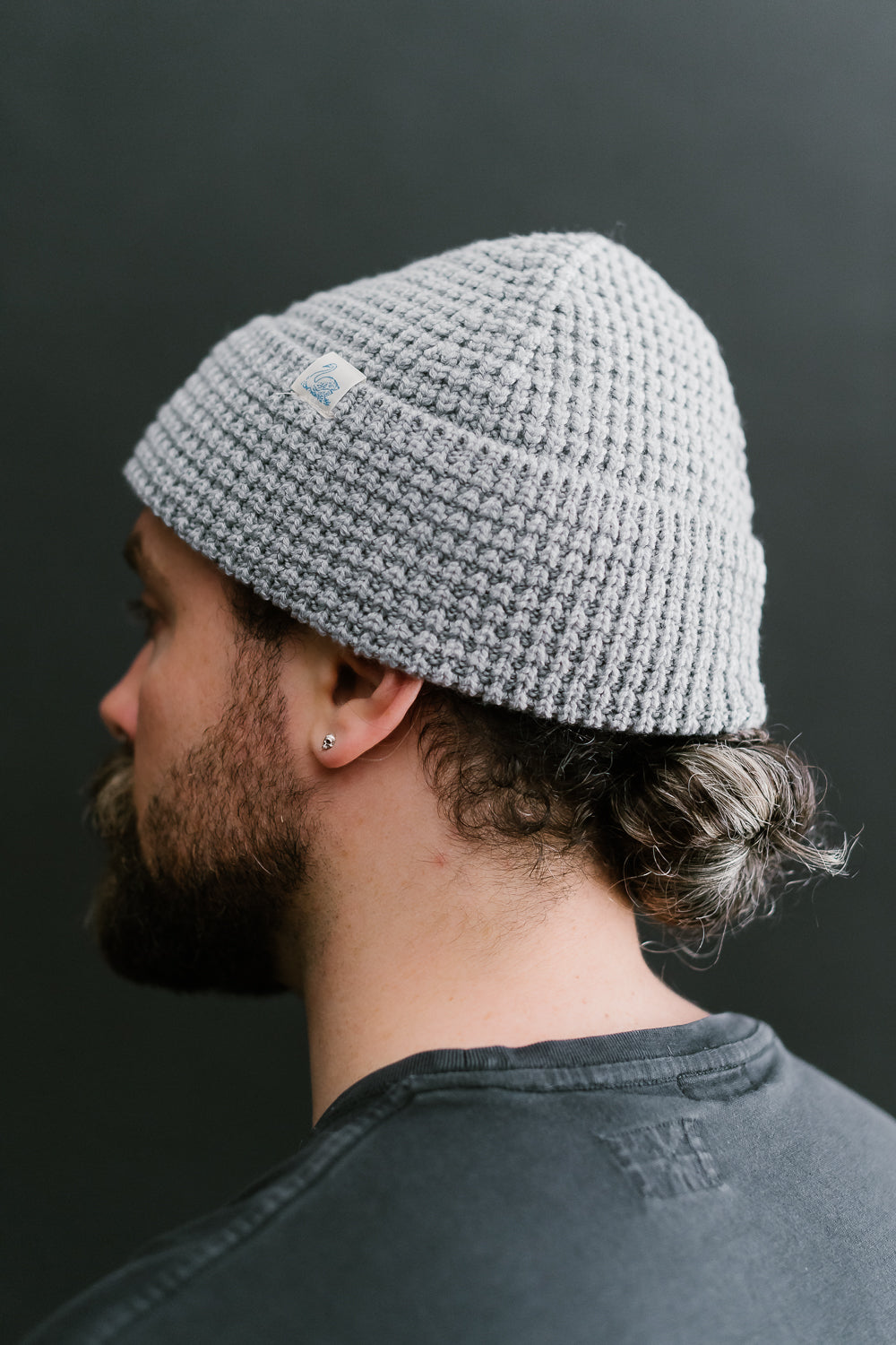 MWBN06.80 - Waffle Structure Sturdy Beanie Merino Wool - Grey Melange