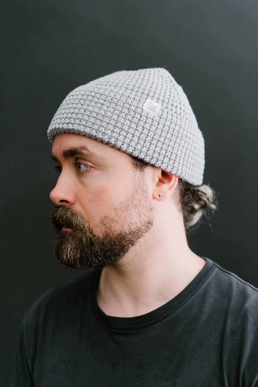 MWBN06.80 - Waffle Structure Sturdy Beanie Merino Wool - Grey Melange