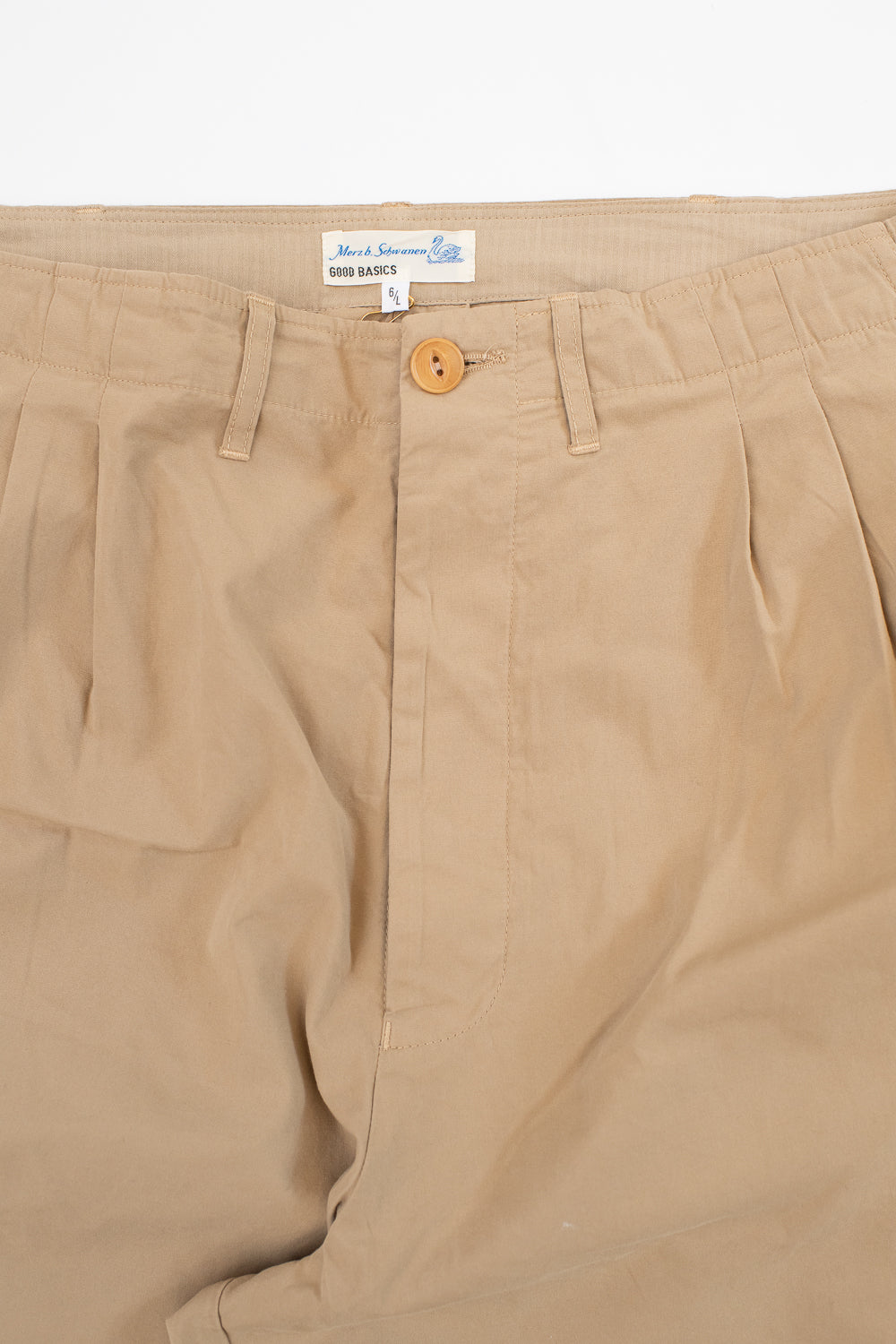 PANTS03.16 - Organic Cotton Poplin Pleated Front Pants - Khaki