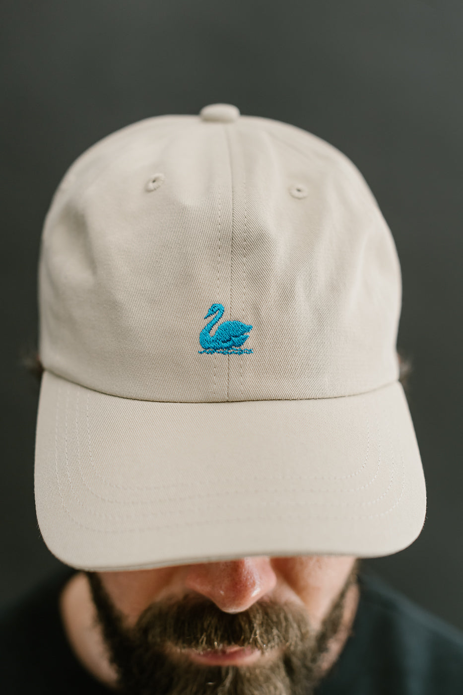 CAP01.161 - Low Profile Swan Logo Cap - Light Khaki