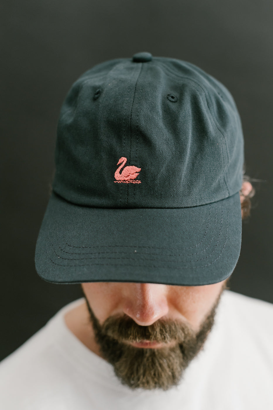 CAP01.98 - Low Profile Swan Logo Cap - Charcoal