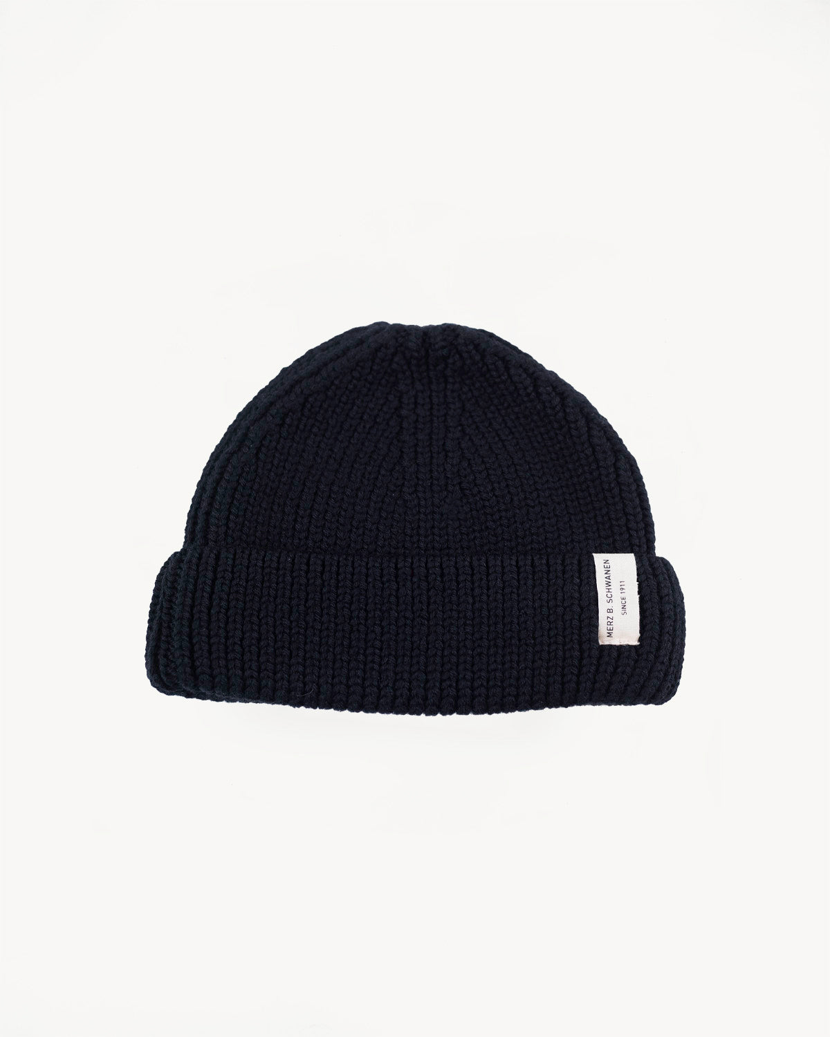 MWBN02.99 - Ribbed Structure Sturdy Beanie Merino Wool - Deep Black