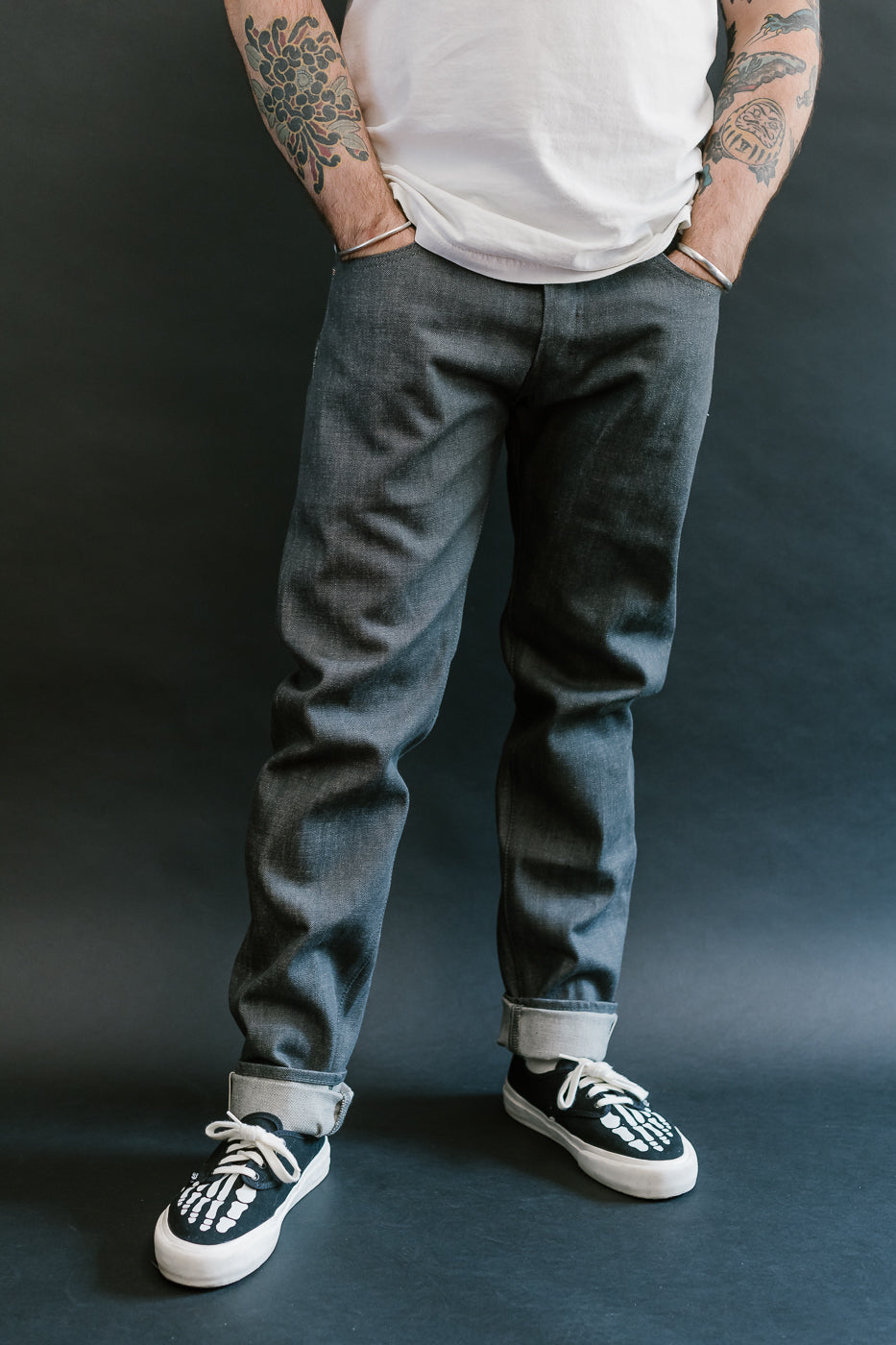 0306-70G - 14oz - Grey Selvedge Denim - Tight Tapered