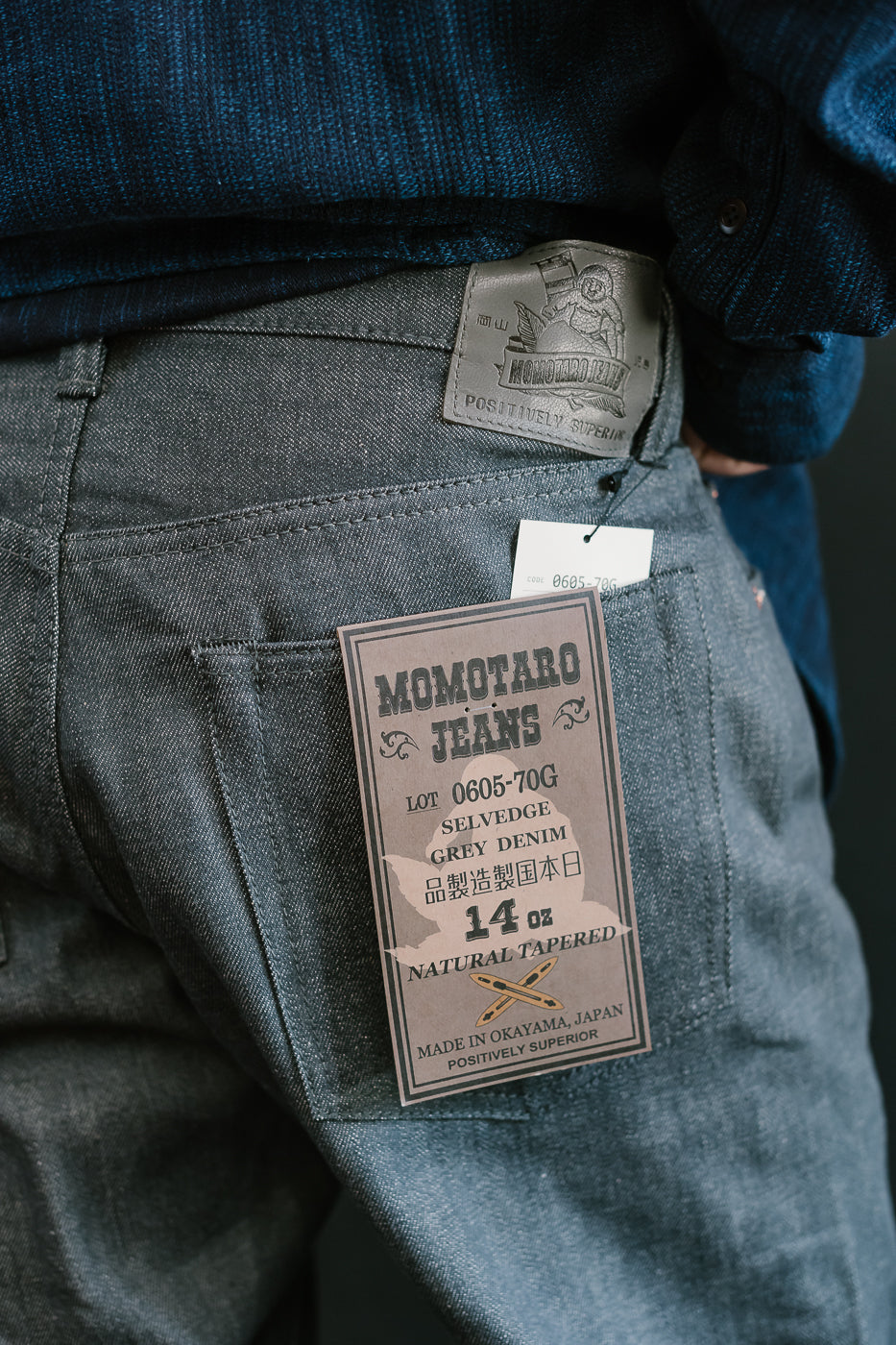 0605-70G - 14oz - Grey Selvedge Denim - Natural Tapered