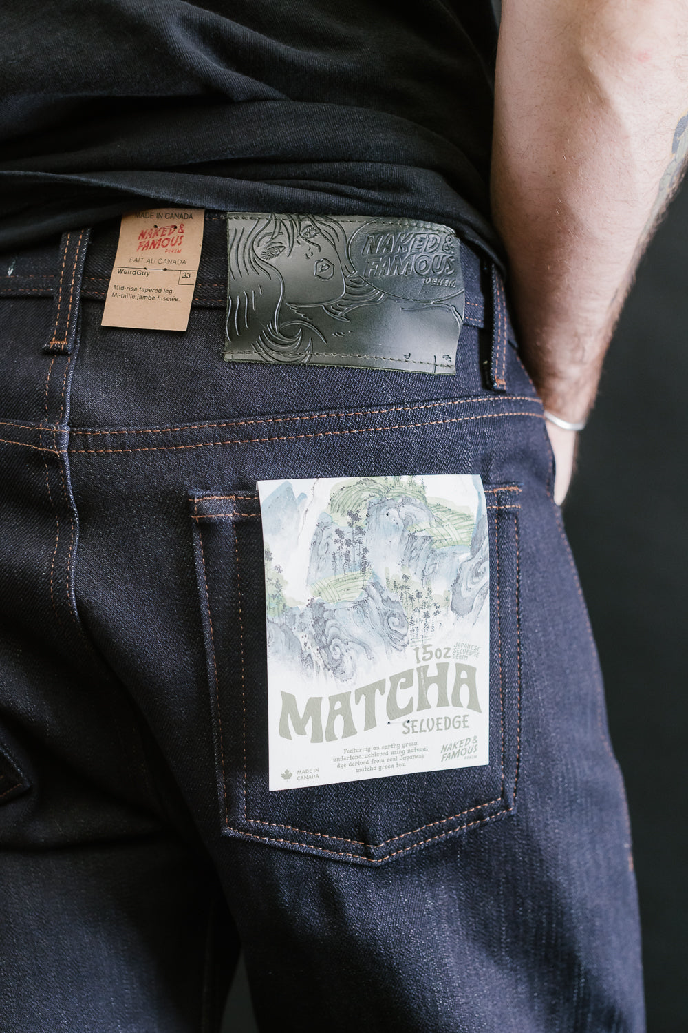 15oz - Matcha Selvedge - Weird Guy