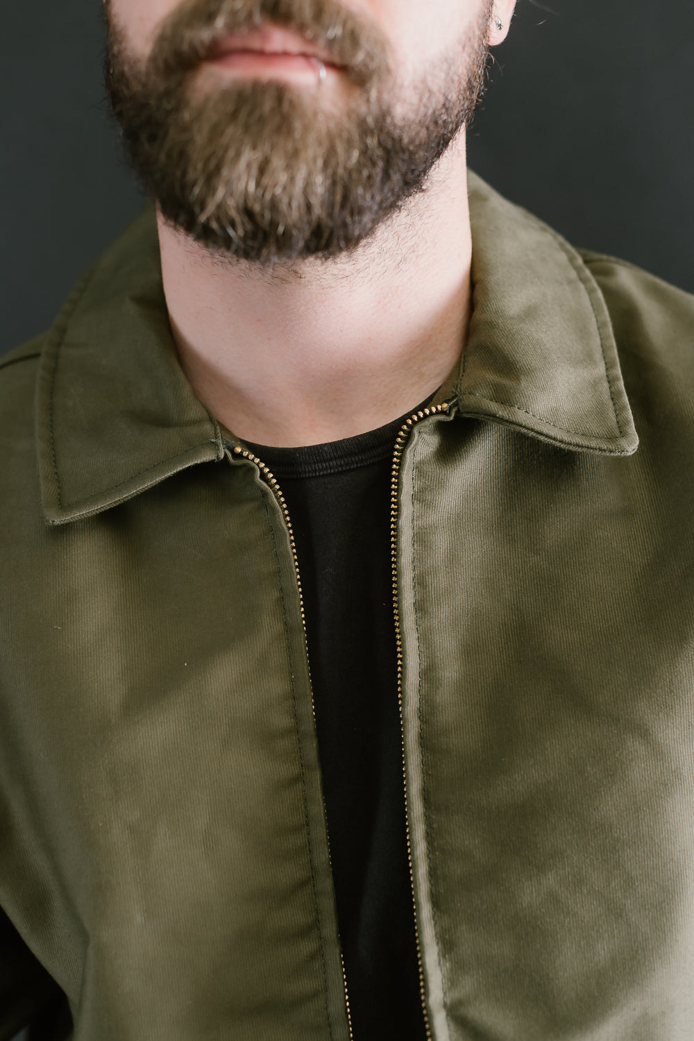 Brushed Jungle Cloth Zip Jacket - Army