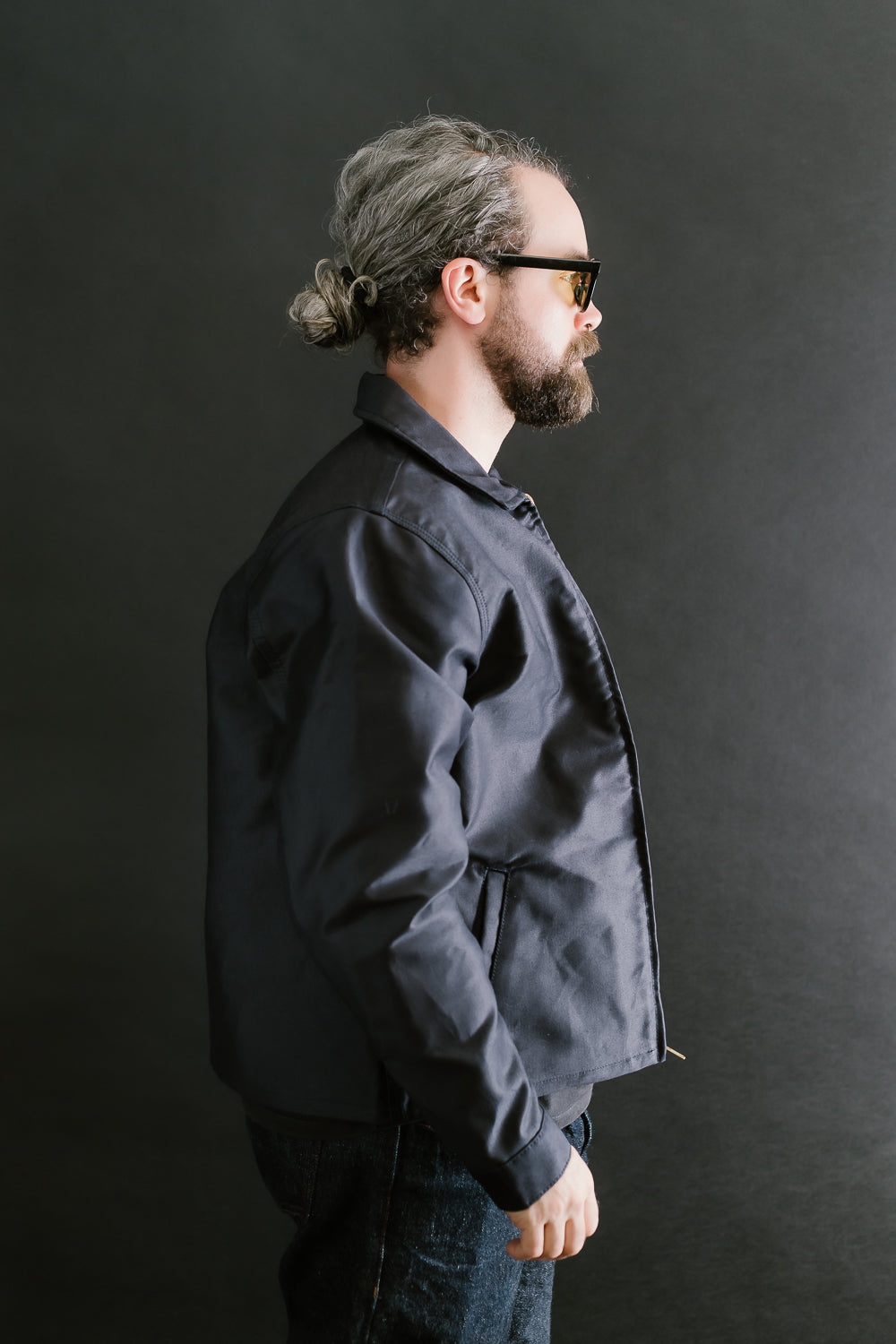 Brushed Jungle Cloth Zip Jacket - Navy