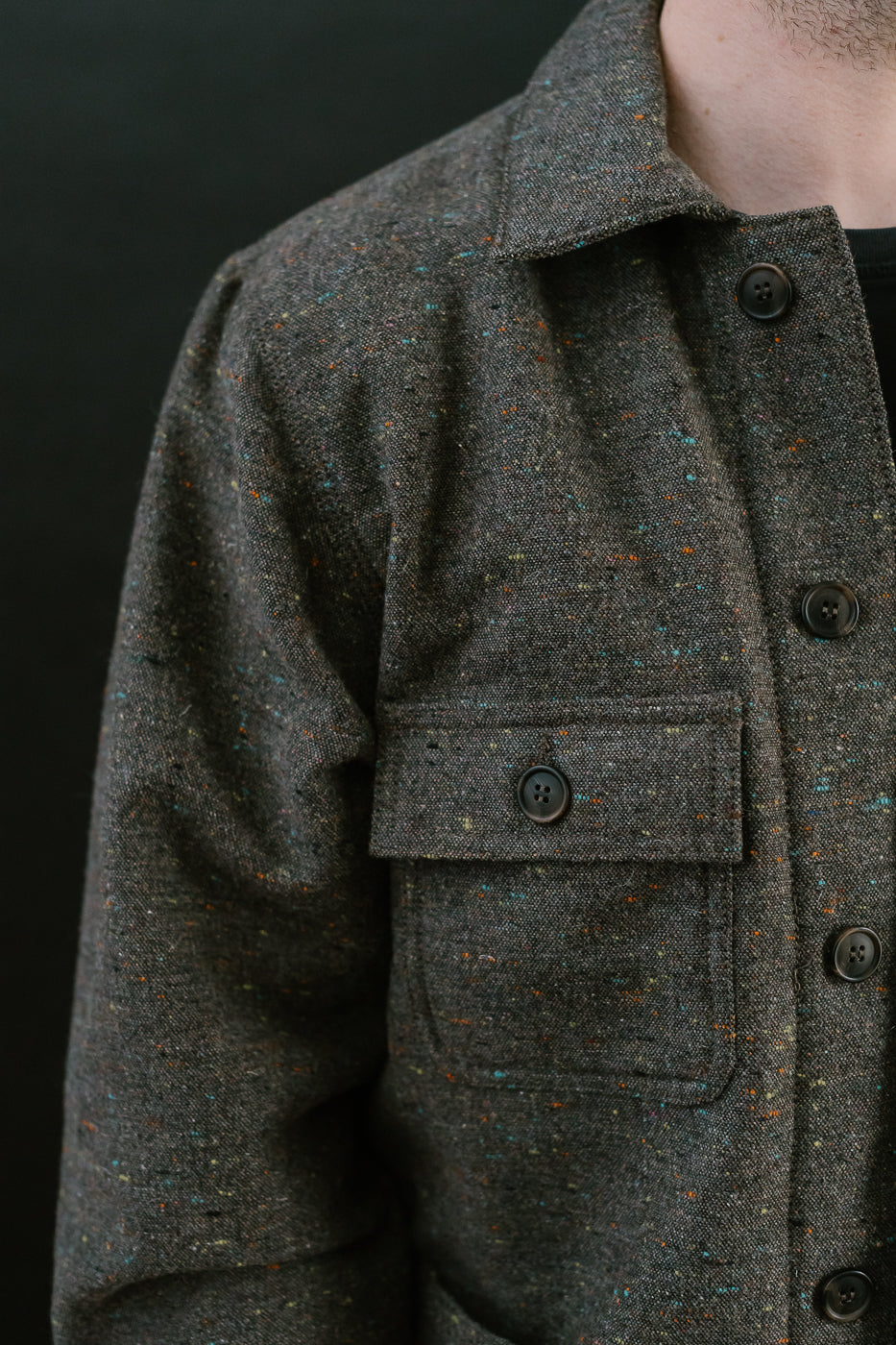 Wool Blend Multi-Nep Chore Coat - Brown