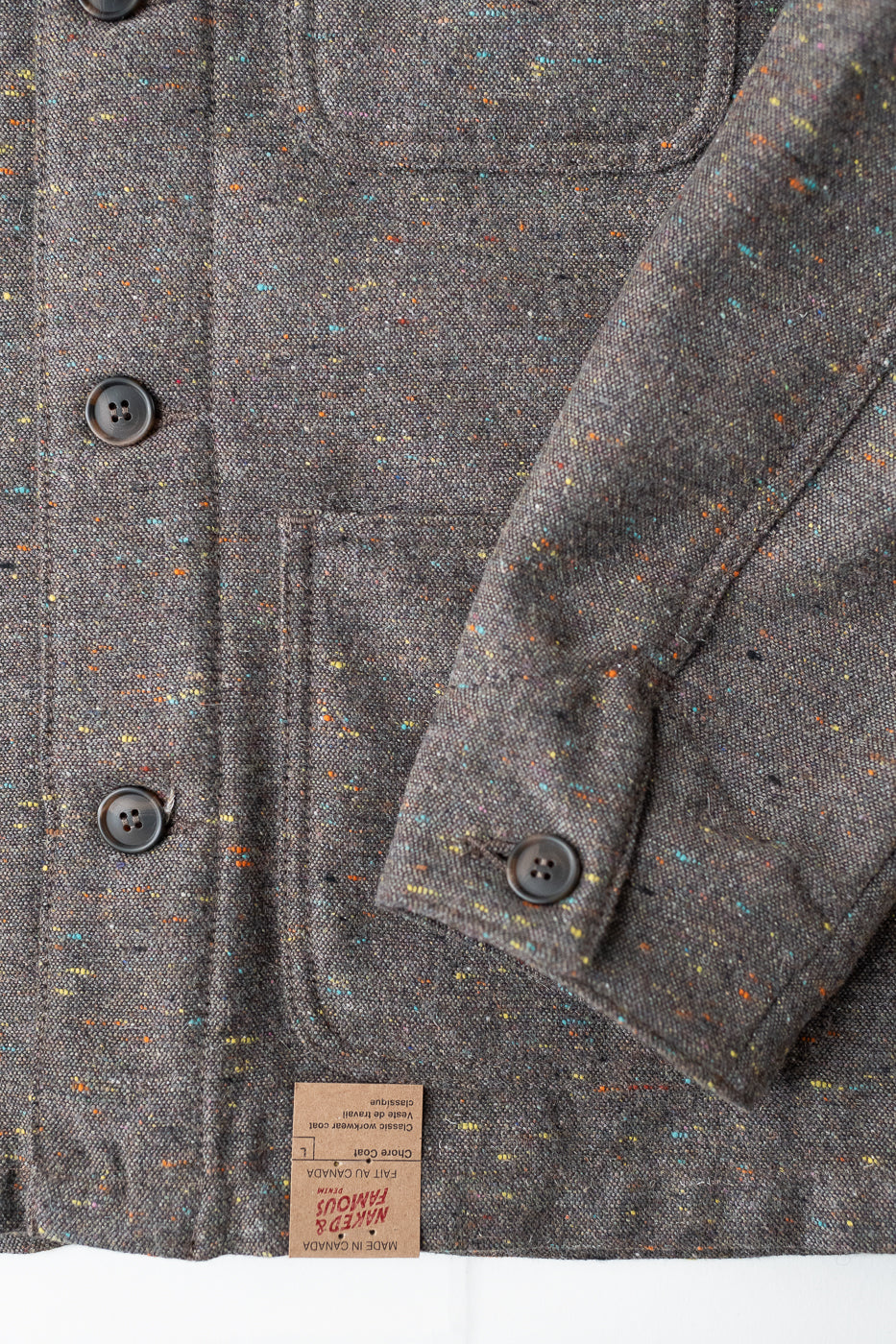 Wool Blend Multi-Nep Chore Coat - Brown