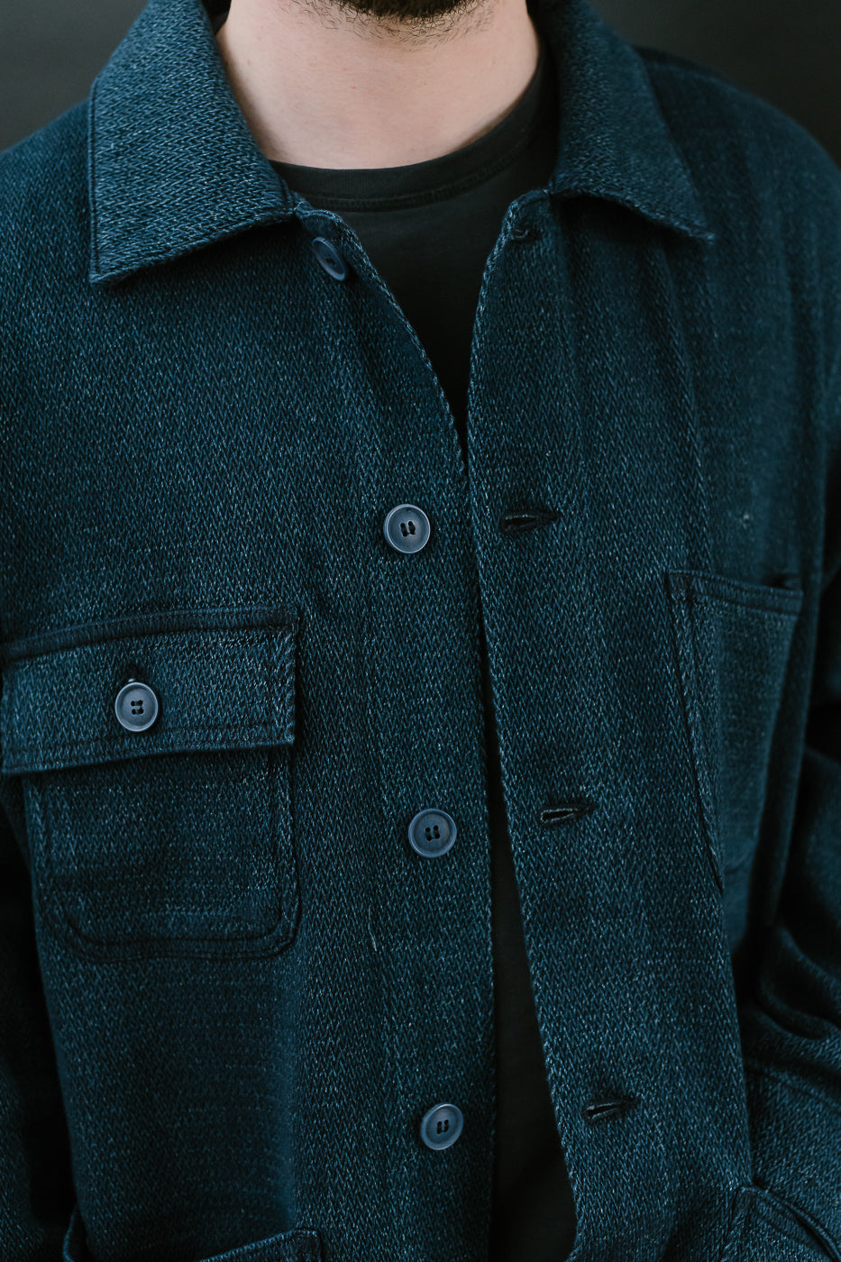 Yagasuri Denim Chore Coat - Indigo