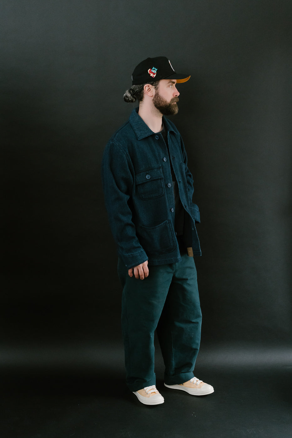 Yagasuri Denim Chore Coat - Indigo