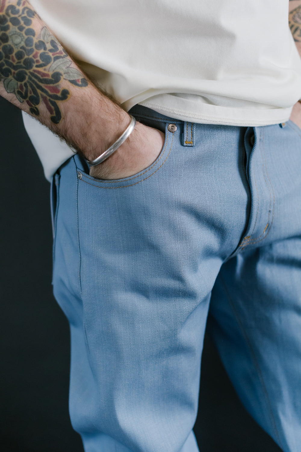 13.75oz - Sky Blue Edition Left Hand Twill Selvedge - Super Guy