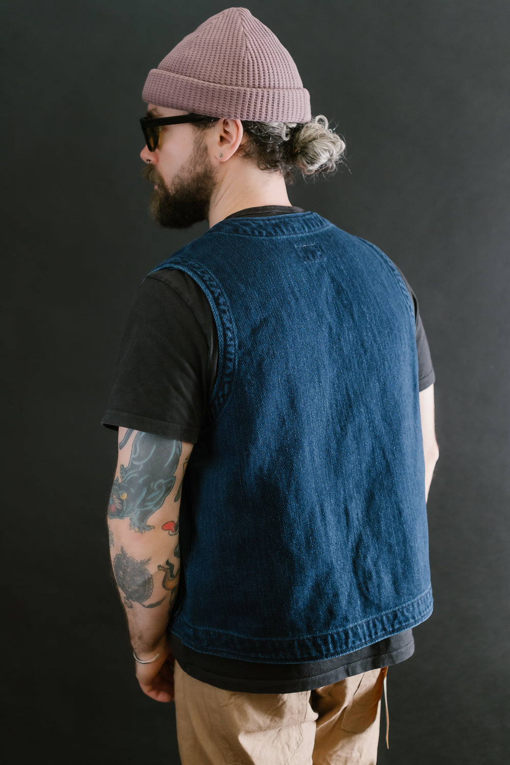 05100-3x3IDT - Twill Bio-Wash Vest - Indigo