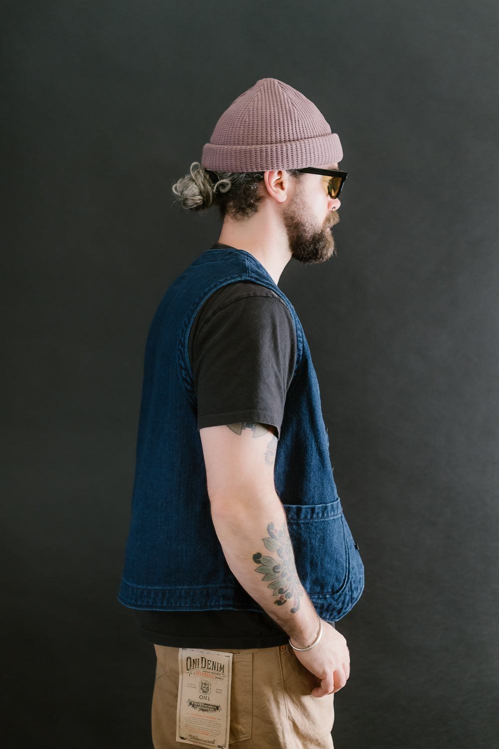 05100-3x3IDT - Twill Bio-Wash Vest - Indigo