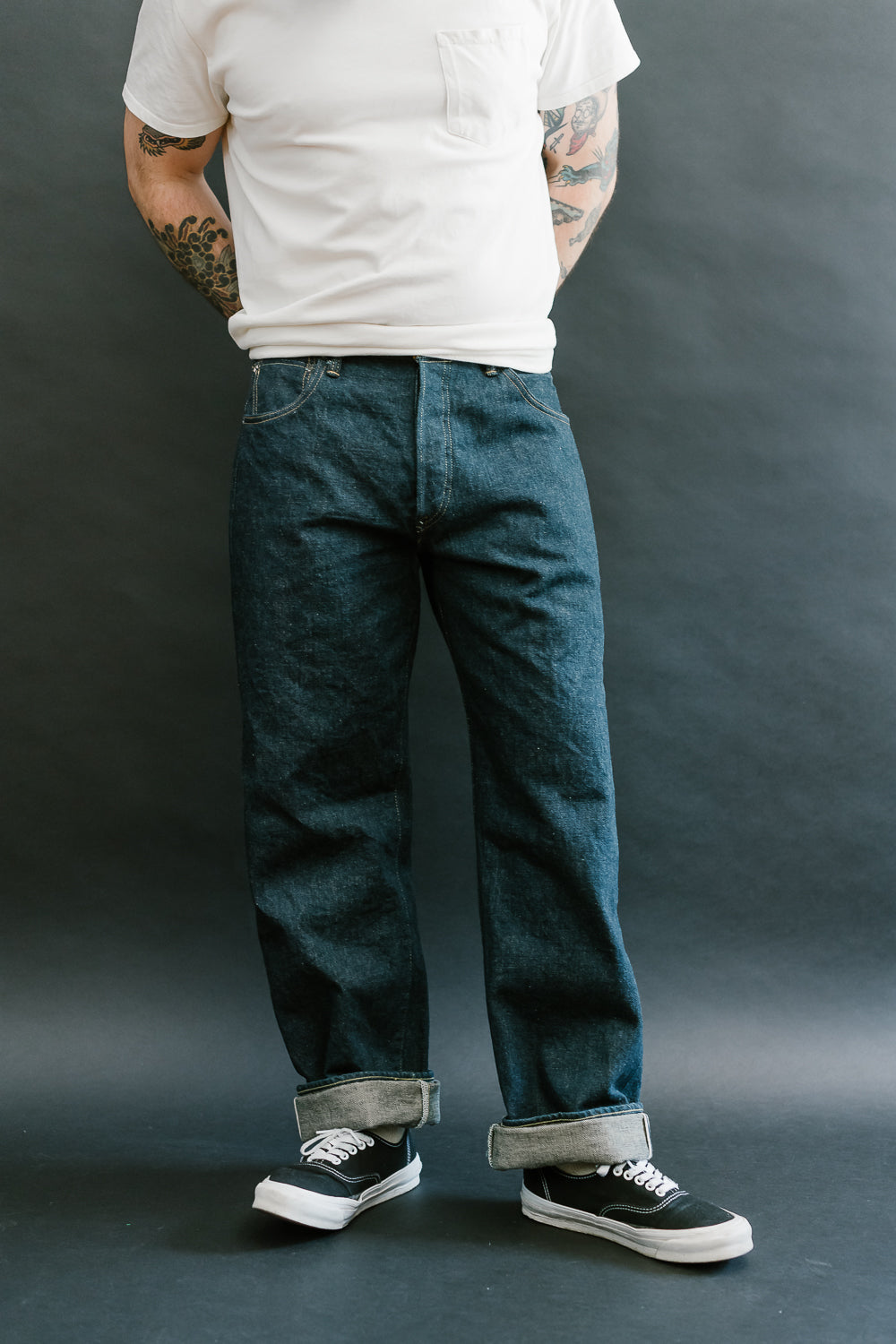 295-ISHIKAWADAI - 15oz Selvedge Cinch-Back Denim - Loose Straight