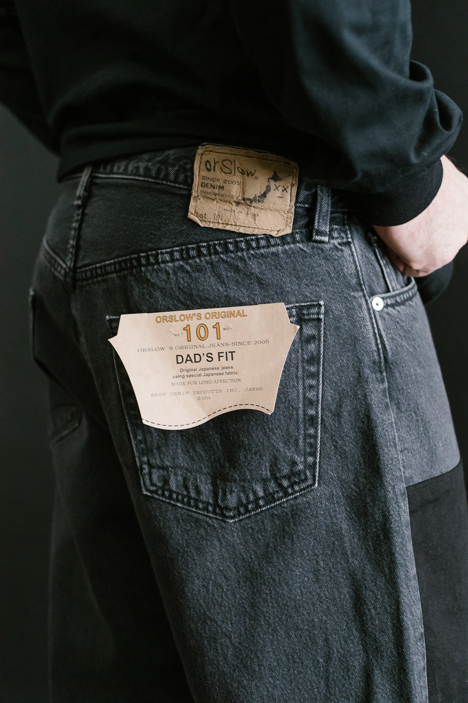 01-1010W-161S - 101 - Dad's Fit Denim - Remake Black Stone