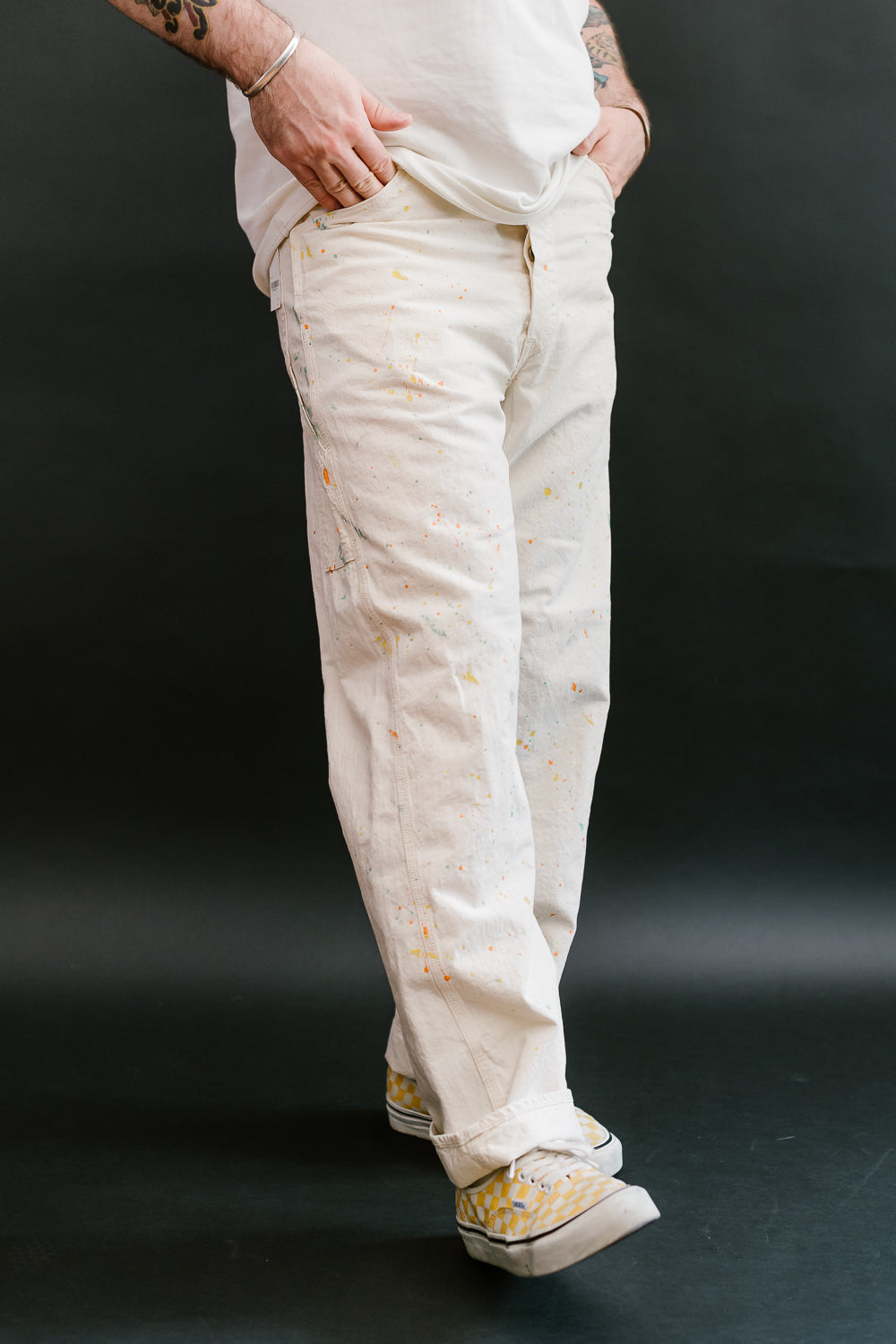 01-5120- P66 - Painters Pants Kinari Denim w/Paint - Ecru