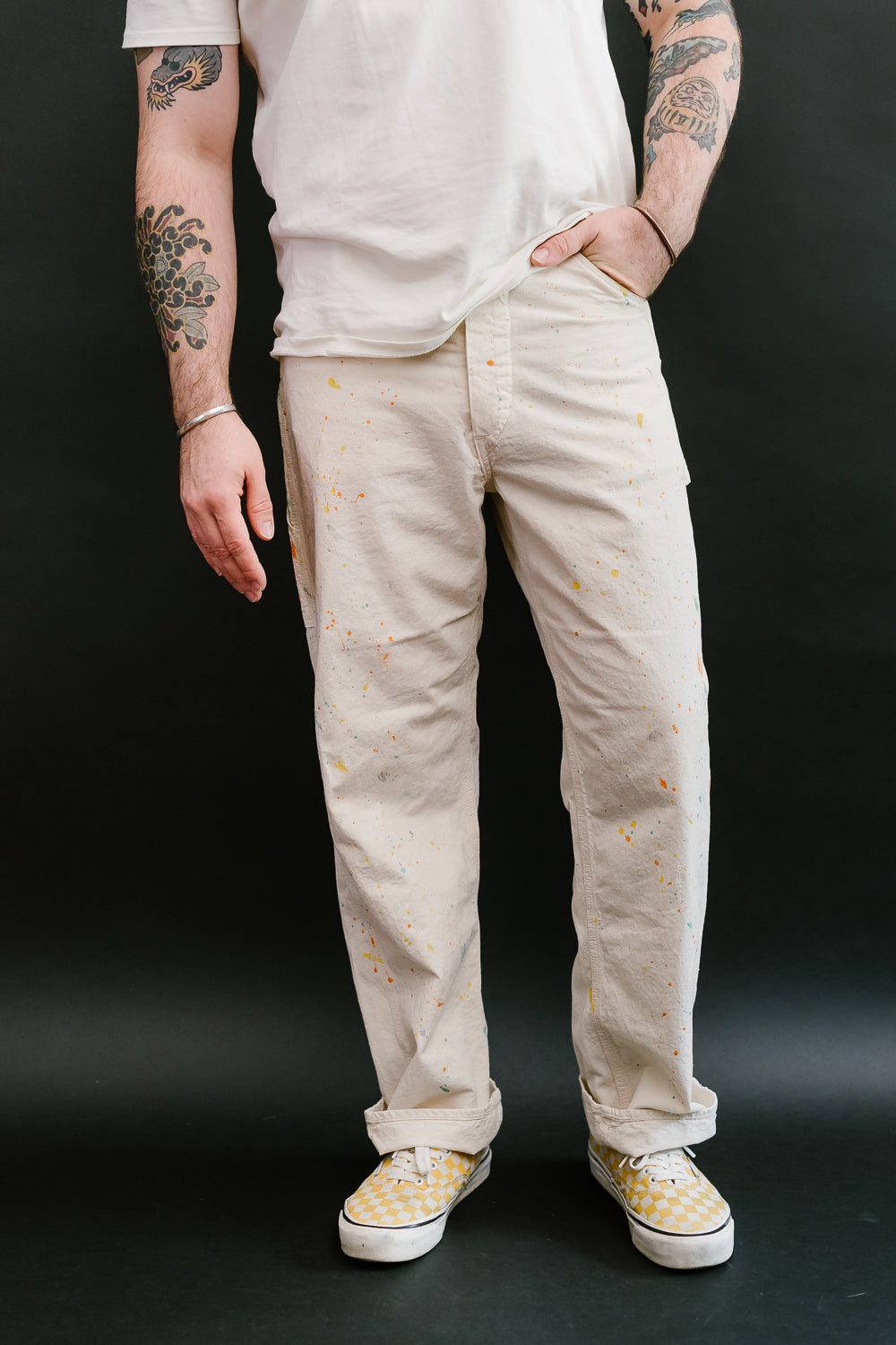 01-5120- P66 - Painters Pants Kinari Denim w/Paint - Ecru