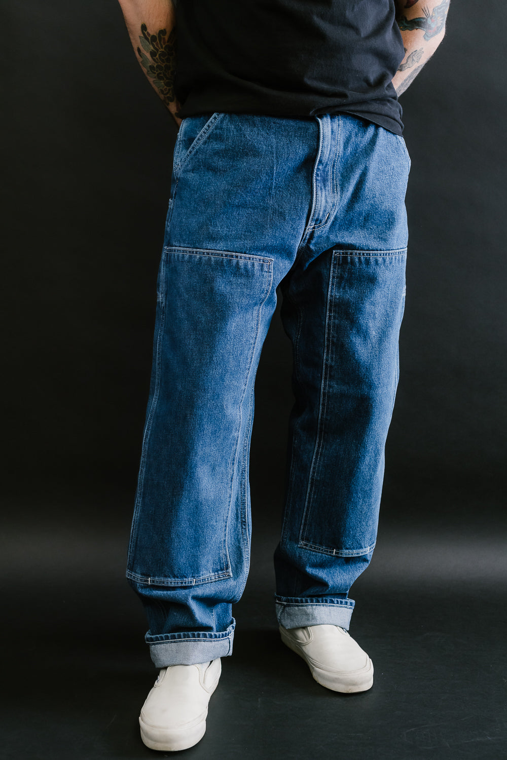 01-5129-86 - Double Knee Utility Denim Work Pants - 6-Month Wash