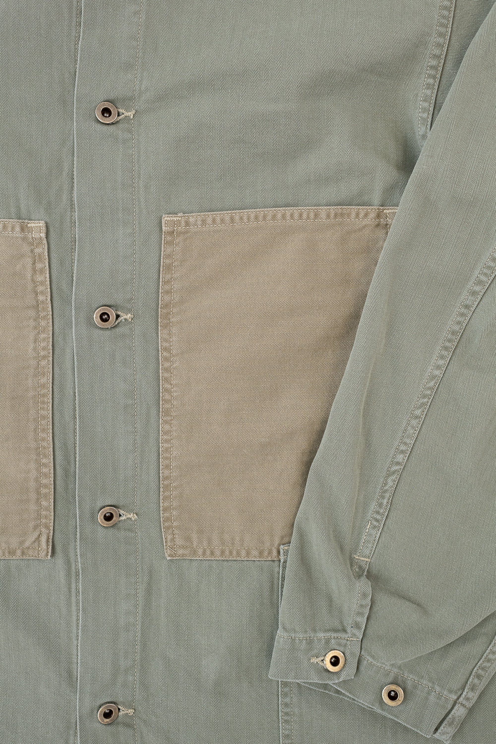 01-6120-16 - Utility Coverall Mismatched Herringbone - Washed Green