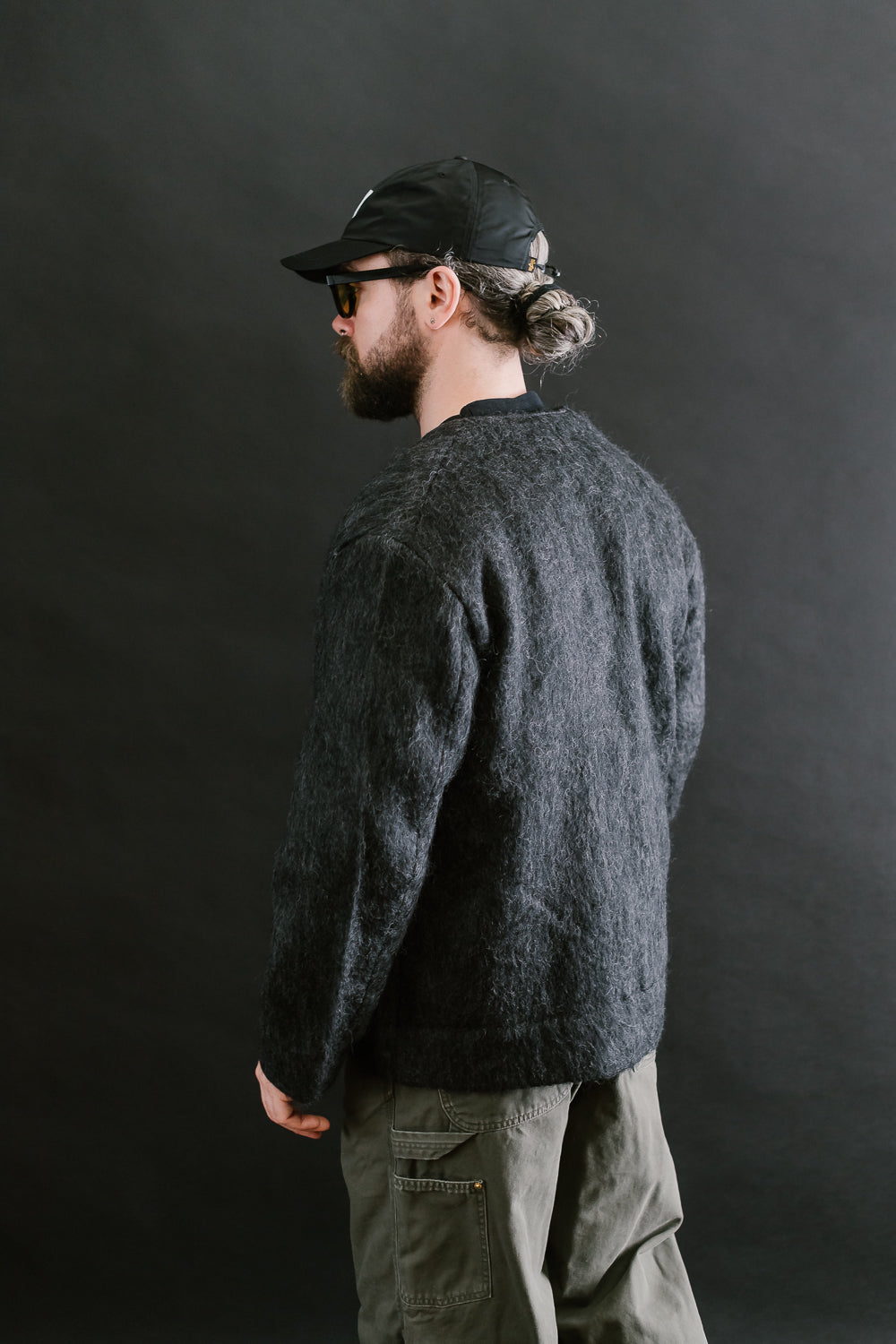 01-8037-50 - Mohair Cardigan - Charcoal Gray