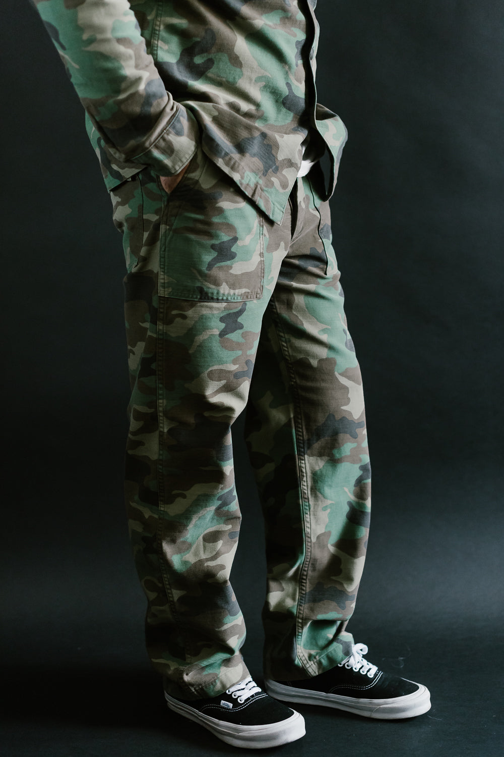 01-5002-WLC - Fatigue Pants Reverse Sateen - Standard Fit - Woodland Camo