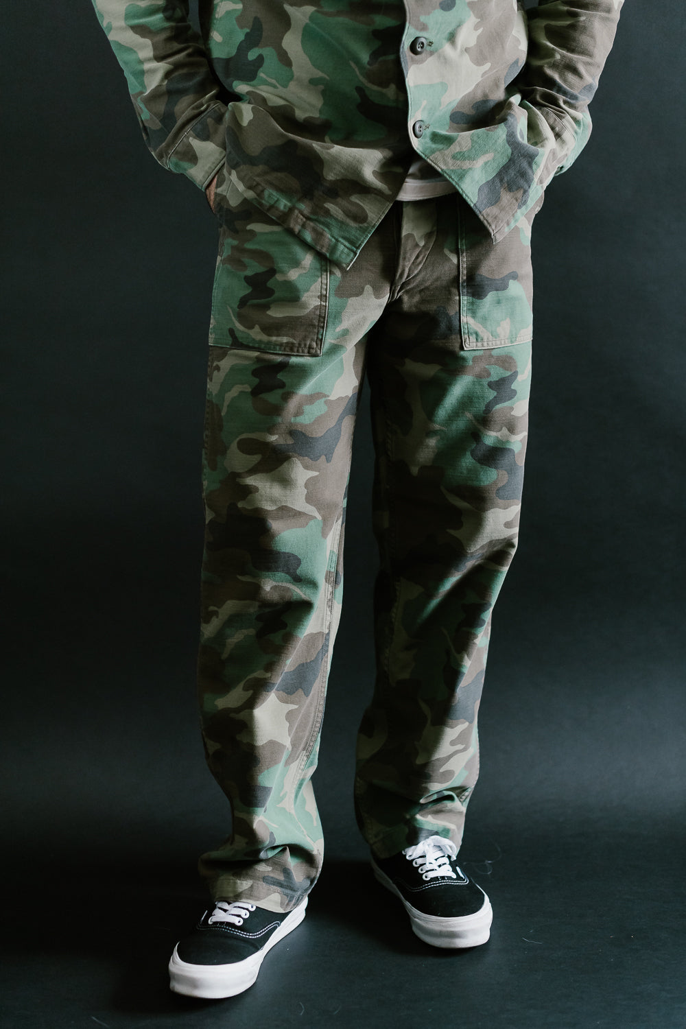 01-5002-WLC - Fatigue Pants Reverse Sateen - Standard Fit - Woodland Camo