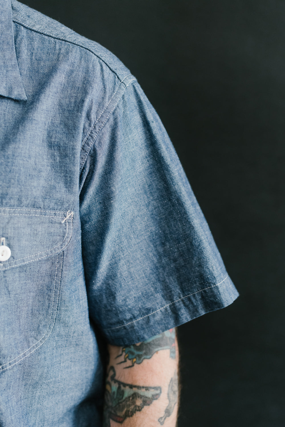 1207B-CC - New Basic S/S Shirt Classic Chambray - Indigo