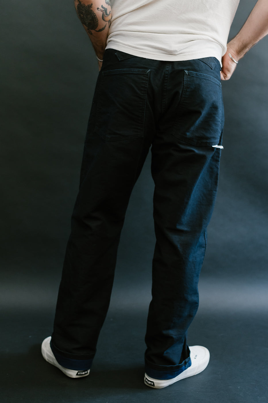 1301-MBI - Army Pants Moleskin - Black Indigo