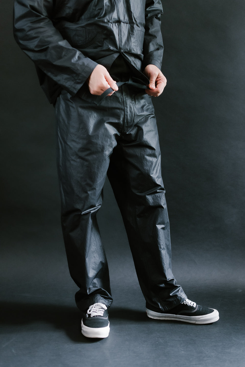 3319-WTB - EZ Chinois De Luxe Waxy Taffeta Pants - Black