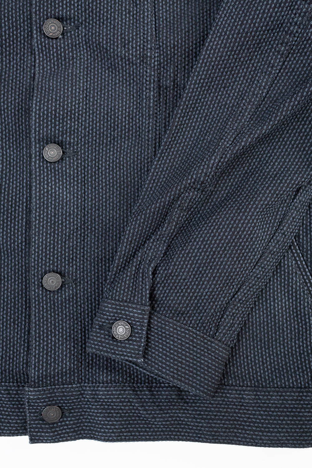 6118-BK - Sashiko Type III Jacket - Black x Grey