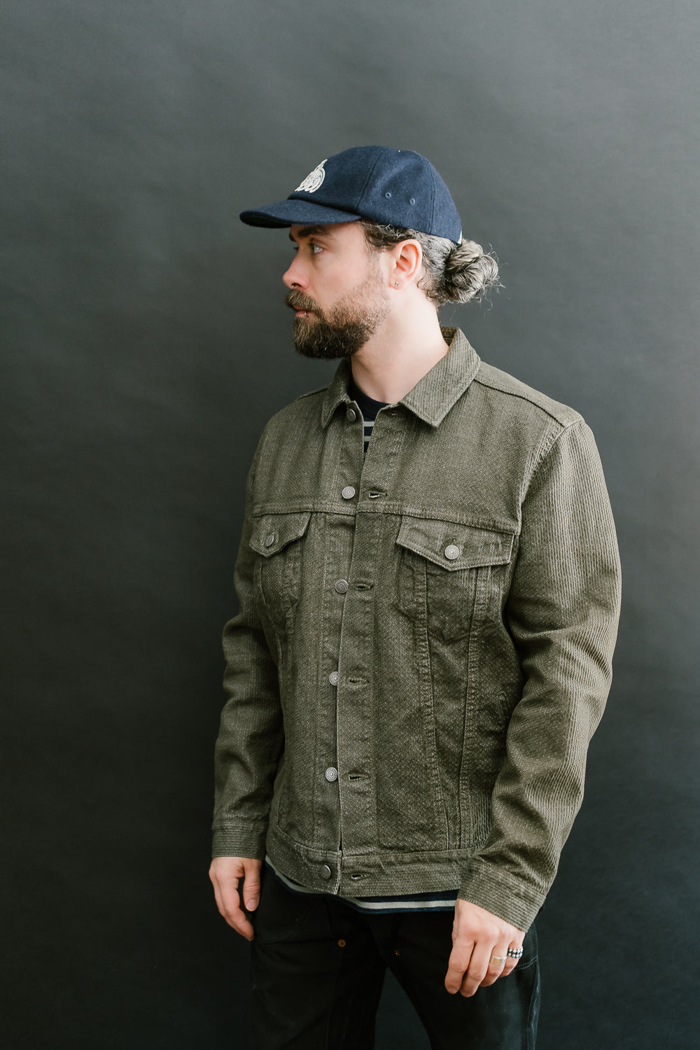 6118-OLV - Sashiko Type III Jacket - Olive