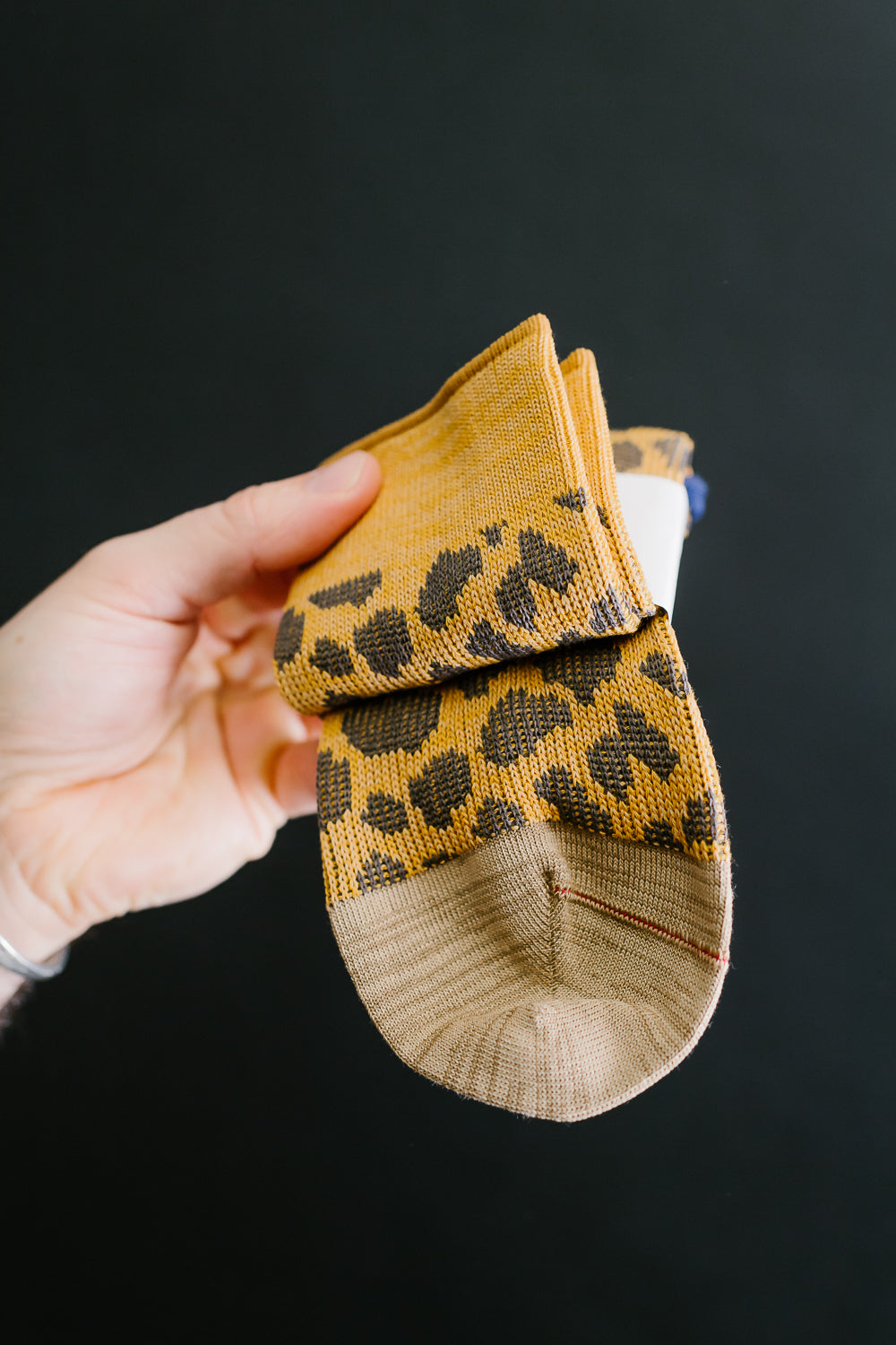 R1525 - Leopard Mini Crew Sock - Yellow