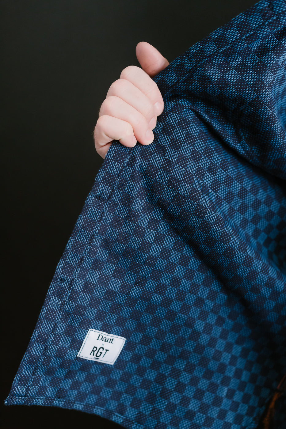 10oz - Dant x RGT - Sashiko Check Work Shirt - Indigo x Indigo