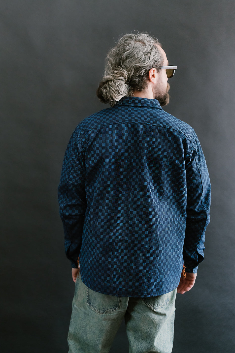 10oz - Dant x RGT - Sashiko Check Work Shirt - Indigo x Indigo