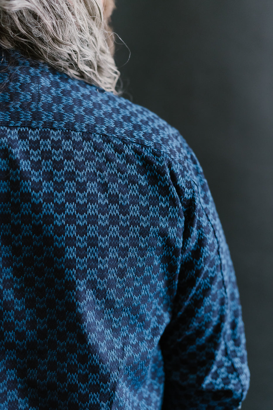 10oz - Dant x RGT - Sashiko Wavy Check Work Shirt - Indigo x Indigo