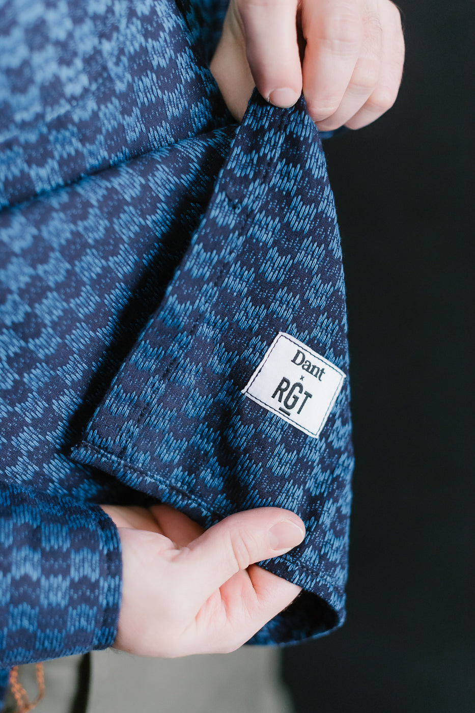 10oz - Dant x RGT - Sashiko Wavy Check Work Shirt - Indigo x Indigo