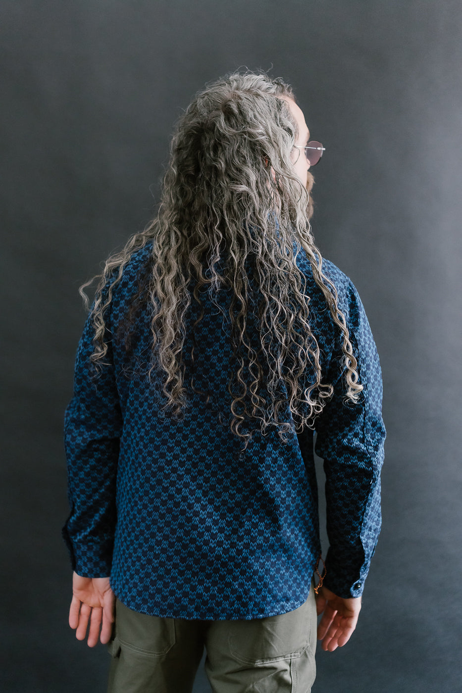 10oz - Dant x RGT - Sashiko Wavy Check Work Shirt - Indigo x Indigo