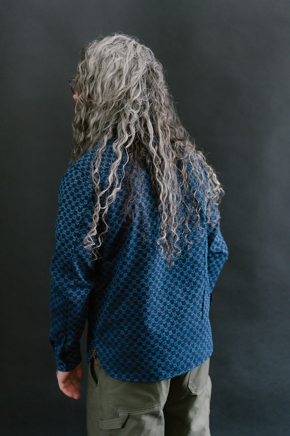 10oz - Dant x RGT - Sashiko Wavy Check Work Shirt - Indigo x Indigo