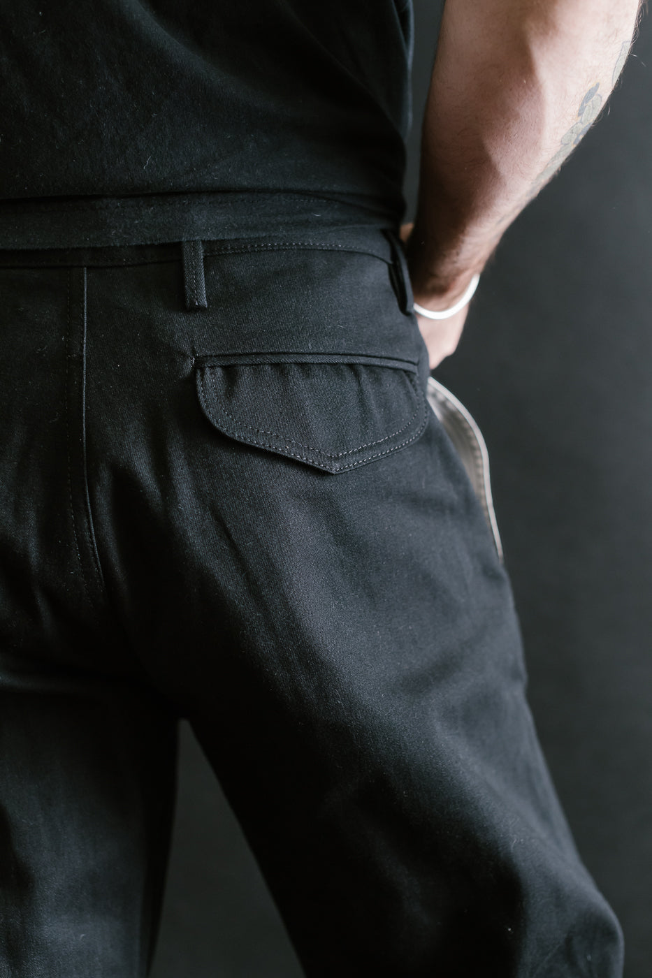 11oz Selvedge Officer Trouser High - Stealth