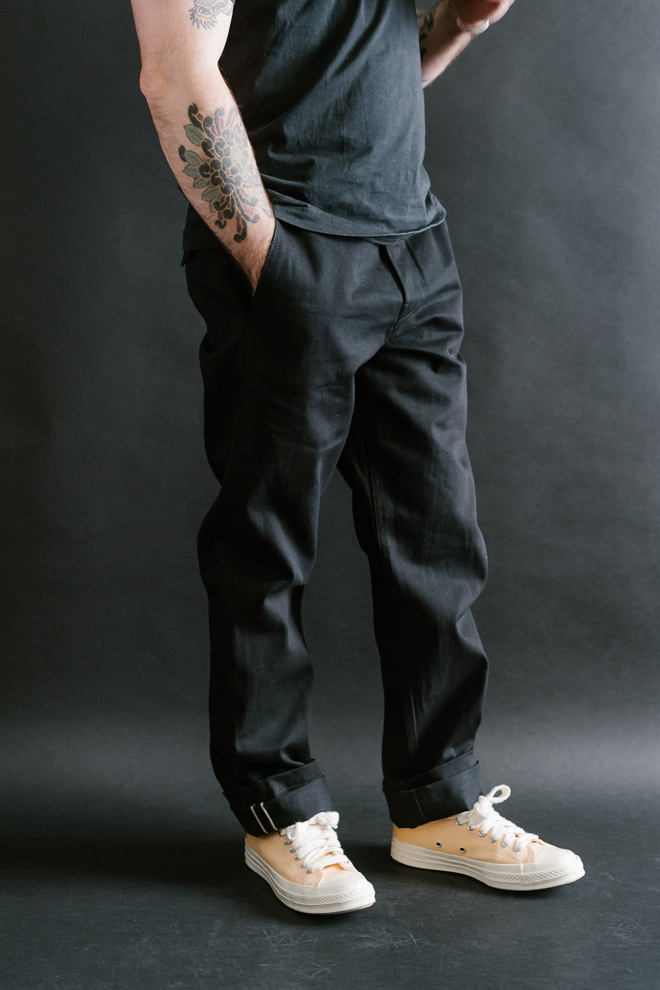 11oz Selvedge Officer Trouser High - Stealth