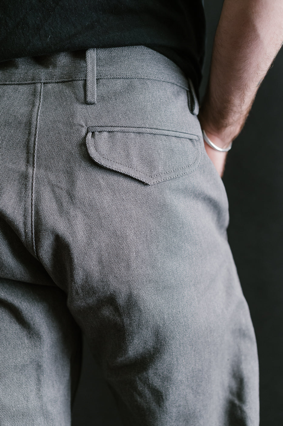 12oz Selvedge Officer Trouser High - Heather Grey