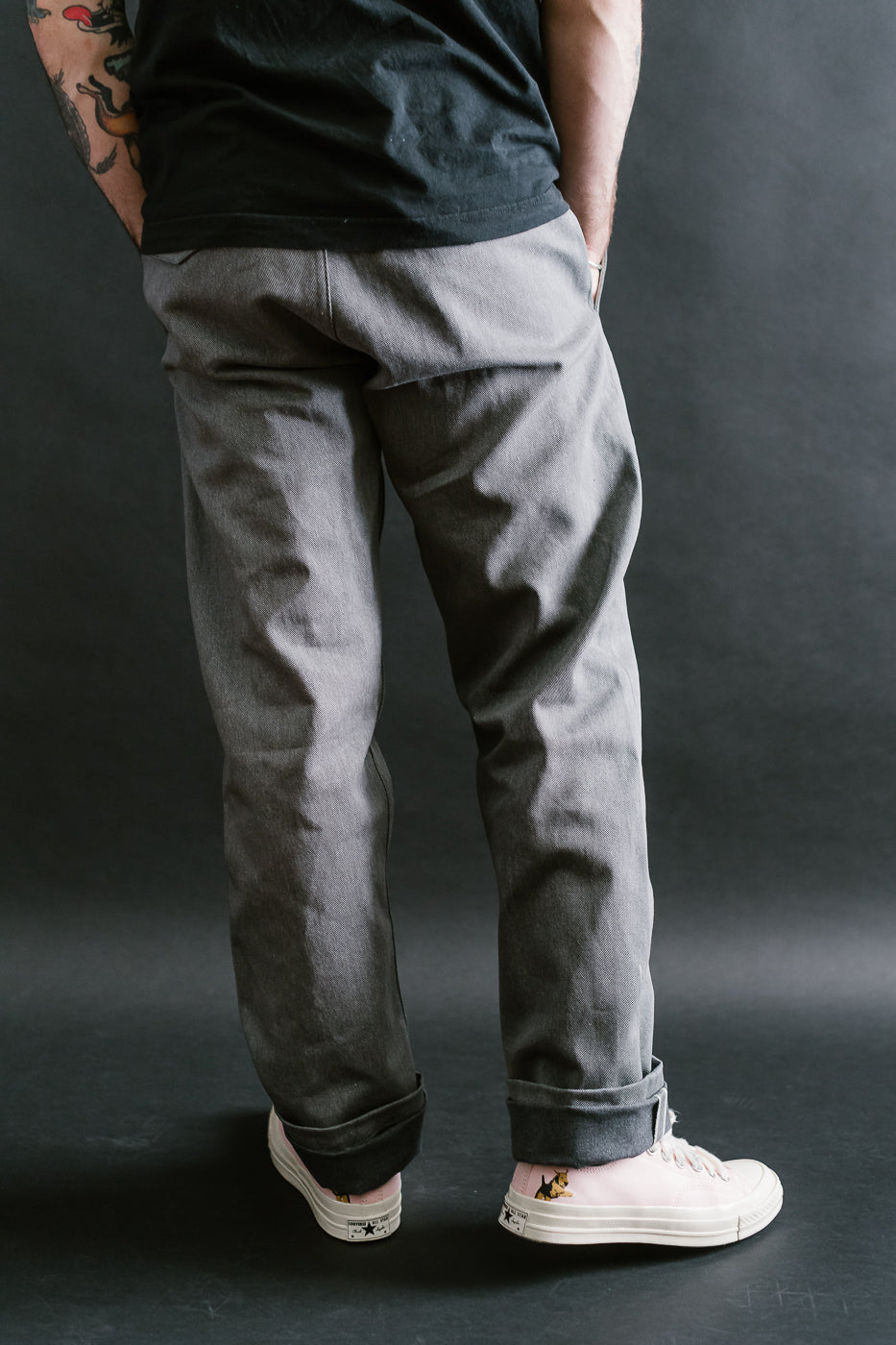 12oz Selvedge Officer Trouser High - Heather Grey