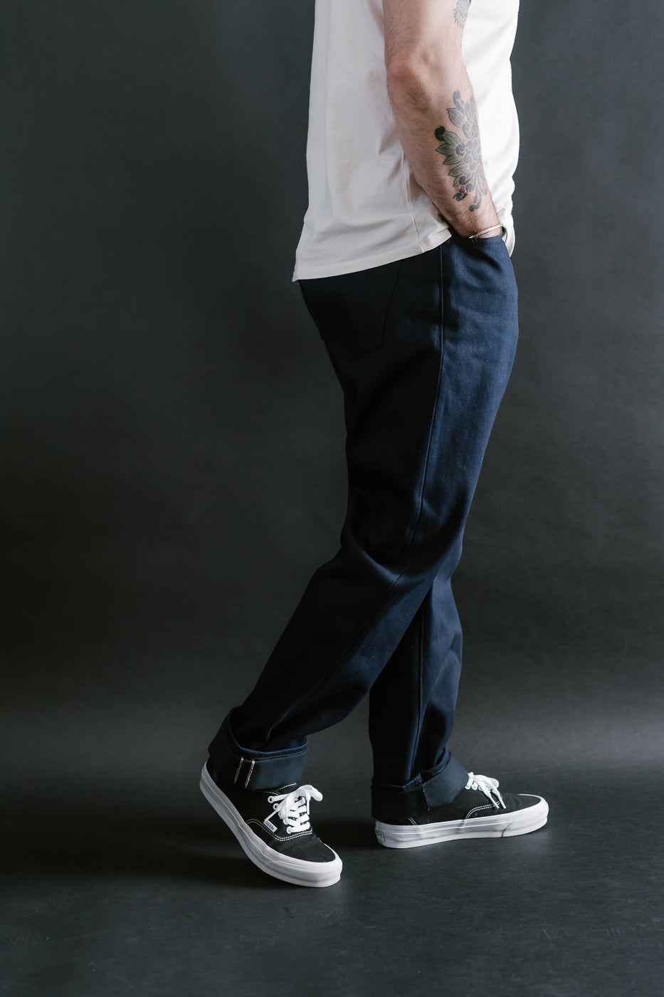 13.5oz - Selvedge Strider Pant - Indigo x Black