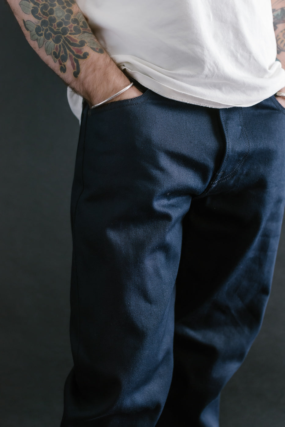 13.5oz - Selvedge Strider Pant - Indigo x Black