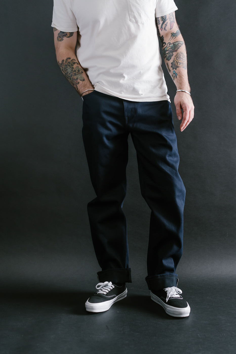 13.5oz - Selvedge Strider Pant - Indigo x Black