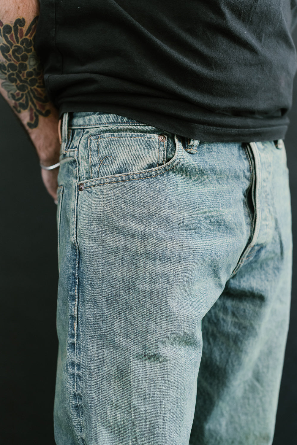 15oz - Washed Selvedge Strider Pant - Light Indigo