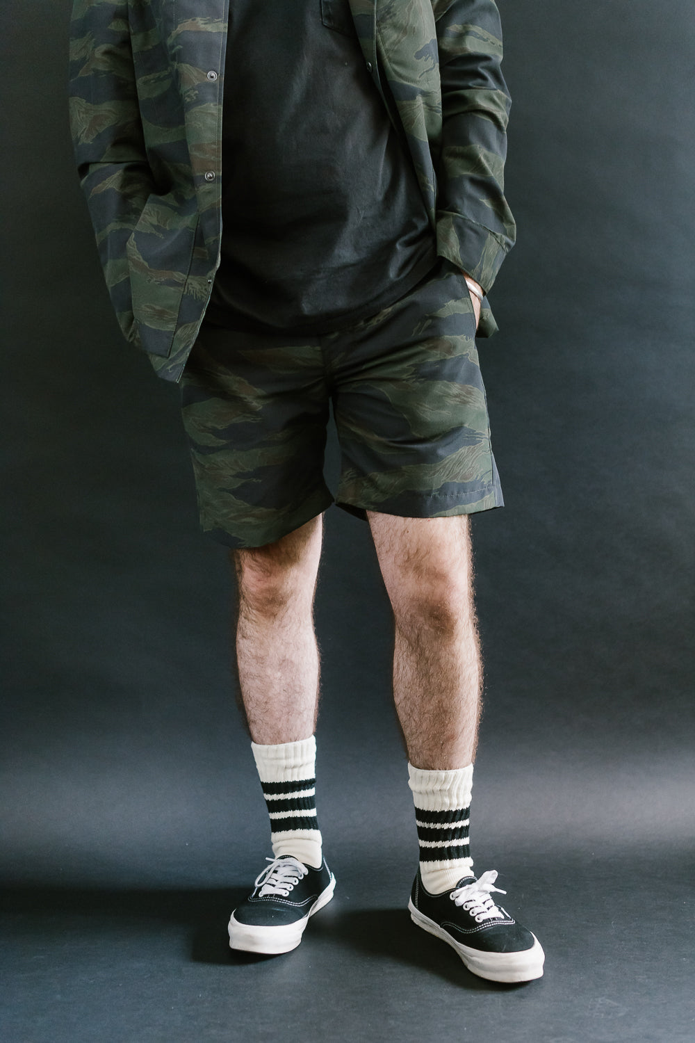 5oz - Fatigue Shorts - Green Tiger Camo