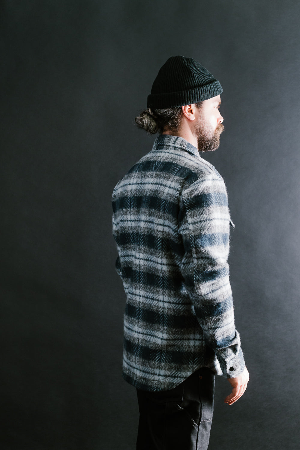 Field Jacket Wool Plaid - Navy